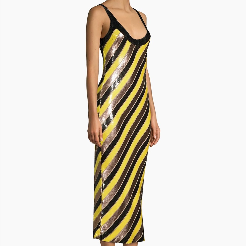 New With Tags. DIANE VON FURSTENBERG
Luisa Scoop-Neck Sequin-Striped Silk Midi